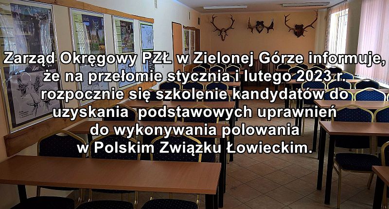 Komunikat w sprawie szkolenia kandydatów do uzyskania podstawowych uprawnień do wykonywania polowania w Polskim Związku Łowieckim „Wiosna 2023”.