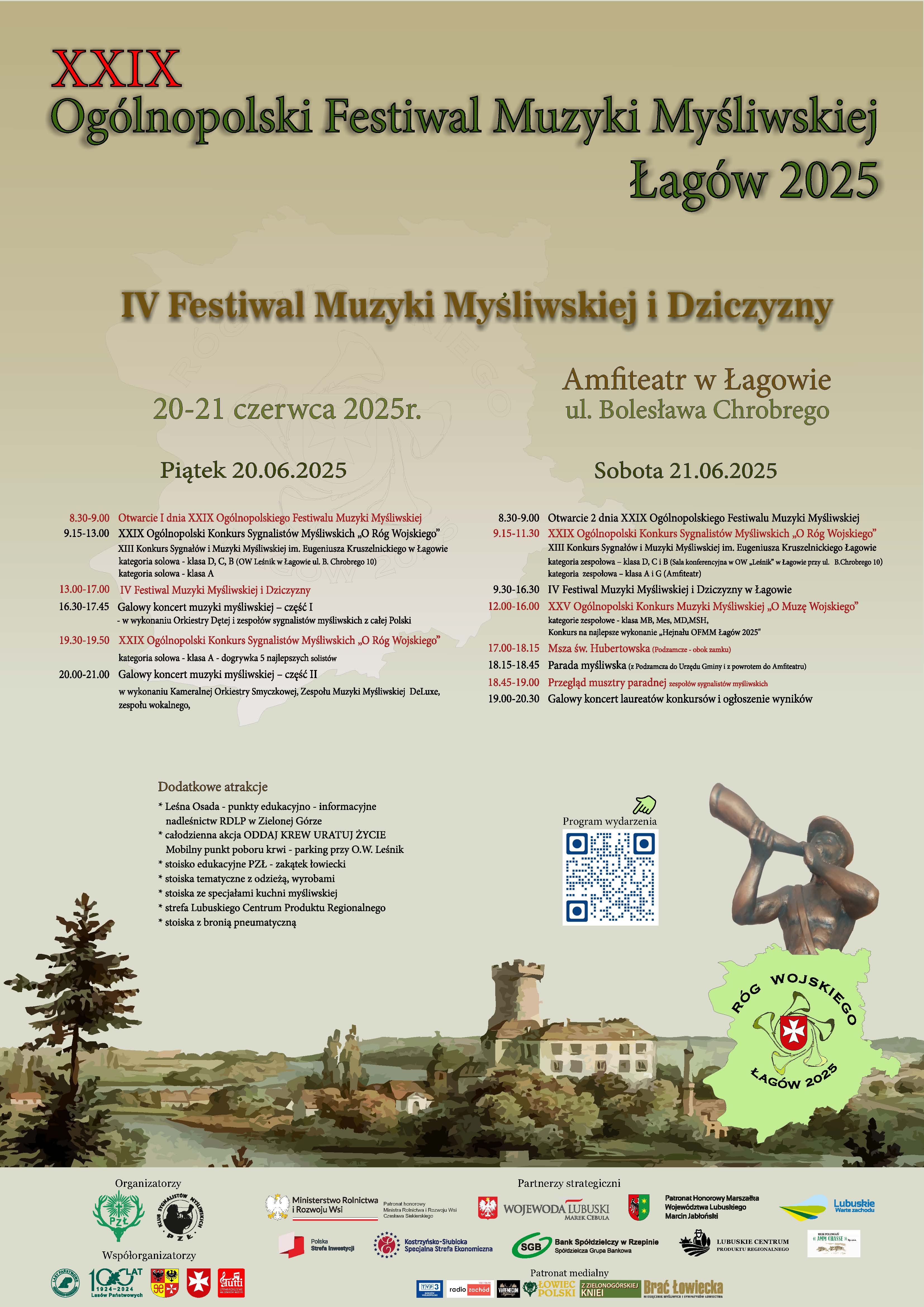XXIX Ogólnopolski Festiwal Muzyki Myśliwskiej – Łagów 2025 razem z IV Festiwalem Muzyki Myśliwskiej i Dziczyzny